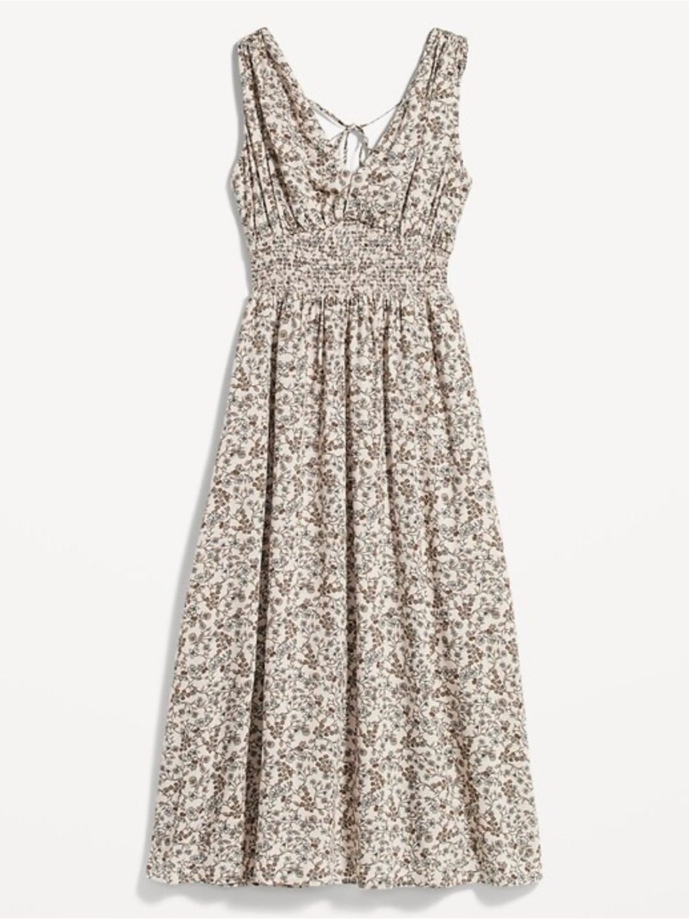 NWT Old Navy Waist-Defined Floral Sleeveless Tie Back Smocked Maxi Dress Medium‎